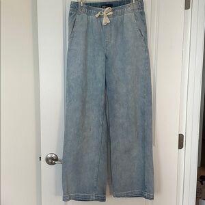 GAP Denim High Rise Wide-Leg Jeans - Light Blue